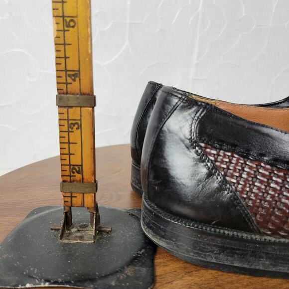 Brass Boot Mens Shoes 10 Brown Black Braided Leather Cap Toe Monk Strap Loafer - Picture 2 of 16